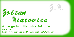 zoltan miatovics business card